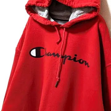 챔피온 Champion 로고 후드 맨투맨 레드 빨간색 L 구제 의류