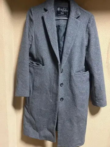 그레이 싱글 브레스 롱 코트 38