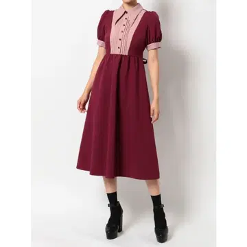 EATME 메이드라이크 바이컬러 원피스