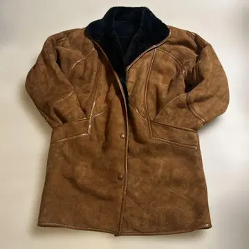 GUYDRAY 양모 리얼 무스탕 브라운 무스탕 코트 사이즈 40