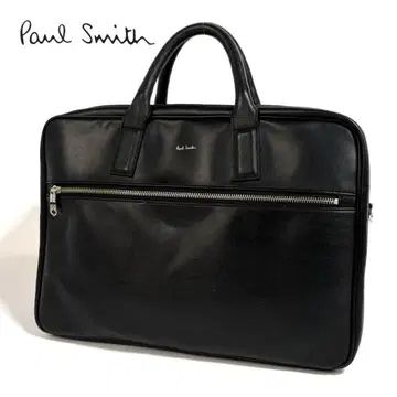 [새상품급] 폴스미스 가죽 비즈니스 백 블랙 실버 금장 장식