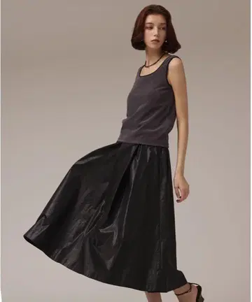 코팅 턱 스커트