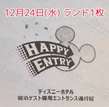 디즈니 호텔 12월 24일(수) 해피 응모 통행증