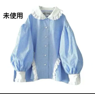 택 있음 새상품 heihei 퍼프 슬리브 블라우스 헤이헤이