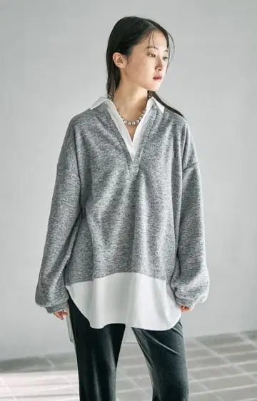 LEPSIM 셔츠 레이어드 라이크 튜닉