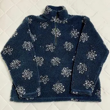 L.L.Bean USA제 꽃무늬 하이넥 플리스 자켓