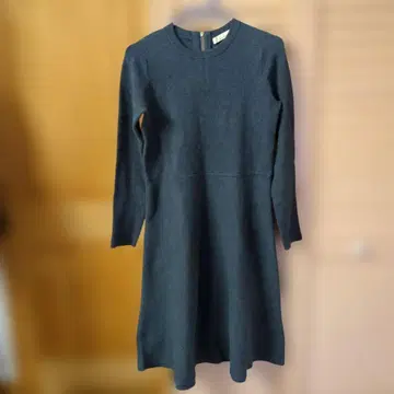 GALLARDAGALANDE 다크 그레이 면 혼방 니트 원피스 긴팔!