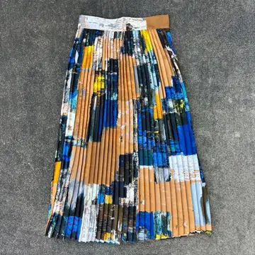 UNITED TOKYO 플리츠 롱 스커트 멀티 컬러