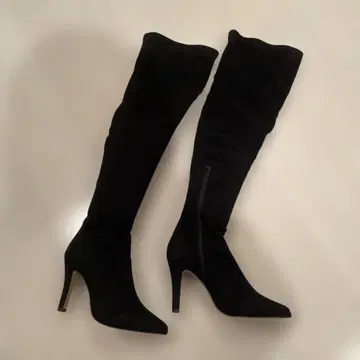 Pinky&dianne 블랙 니하이 부츠 하이힐