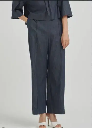 요리 마린 데님풍 와이드 팬츠 36