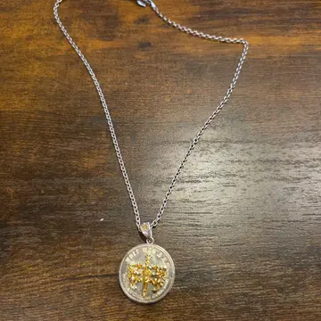 울프맨 브라더스 코인형 골드 컬러 장식 목걸이