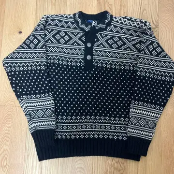 TOMMYHILFIGER 노르딕 무늬 스웨터 레트로 구제 의류