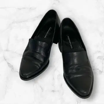 라보키고시 웍스 로퍼 청키힐 고어 블랙 가죽 38