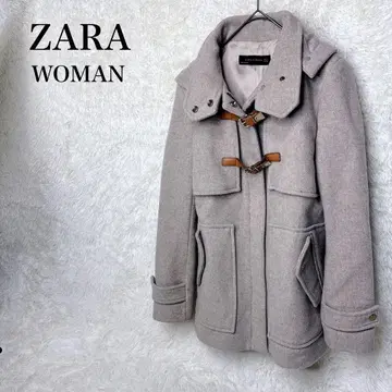 ZARA 여성용 더플 코트 세미롱 기장 부클레 코트