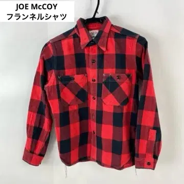 JOE McCOY 플란넬 셔츠 체크 S 레드