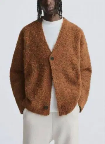 ZARA 브러시 텍스처 남성용 가디건