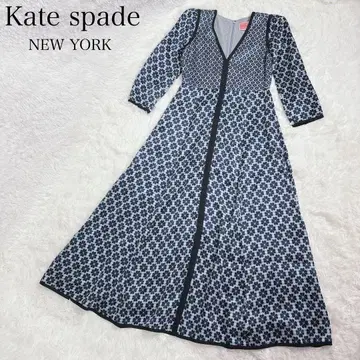 레어 케이트 스페이드 스페이드 플라워 롱 원피스 실크 A라인