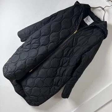 엠마 테일러 후드 부착 더블 지퍼 퀼팅 코트 36