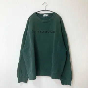 레어 90's 캘빈 클라인 진스 맨투맨 XL 자수 로고