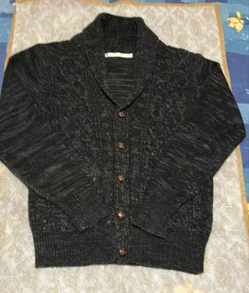 니트 가디건 남성용 큰 포켓 부착