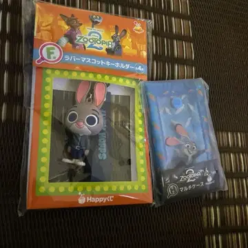 주토피아 제일복권 주디 러버 마스코트 키링과 멀티 케이스