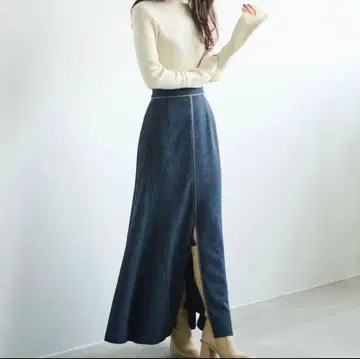 aimeine 에메인 트위드 스커트 머메이드 스커트 네이비