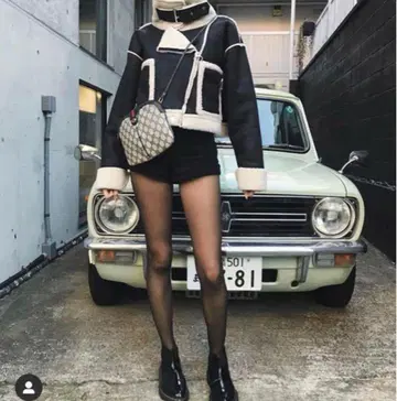 JUEMI 무스탕 자켓 블랙