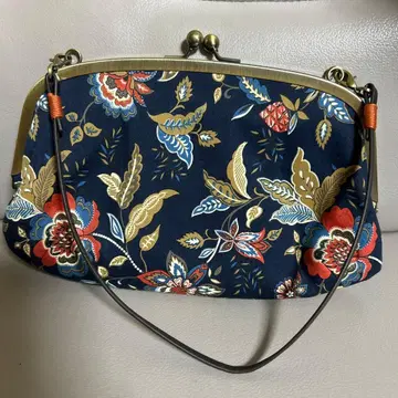 꽃무늬 네이비 장지갑 아야노코지