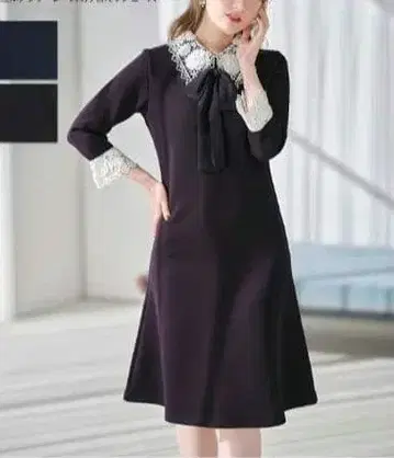 새상품 토코 클로젯 2WAY 리본 달린 입체 플라워 레이스 절개 원피스