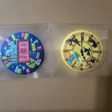 새상품 미사용 ] 자수 캔뱃지 2 디즈니 2 2개 세트