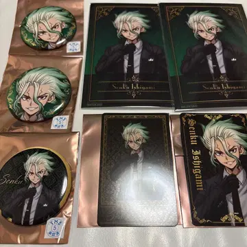 Dr.STONE 점프 페스타 캔뱃지 카드 특전 블랙 슈트 센쿠