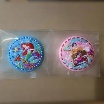 새상품 미사용 ] 자수 캔뱃지 2 디즈니 1 2개 세트