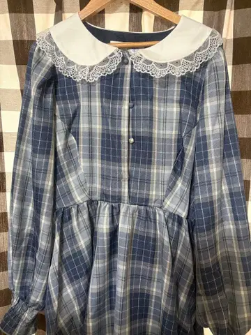 시마무라 아오키 미사코 시나모롤 체크 원피스 LL