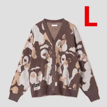 그라니프 그렘린 기즈모 자카드 V넥 가디건 L