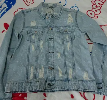 데미지 가공 데님 자켓 라이트 블루