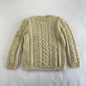 80s vintage 핸드 니트 피셔맨 니트 아란 울