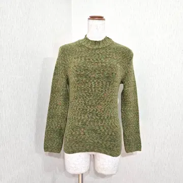 ella scena 이탈리아제 믹스 니트 그린 긴팔 스웨터 40