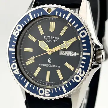 [ 작동/새상품 배터리 ] 시티즌 다이버 워치 데이데이트 손목시계 네이비