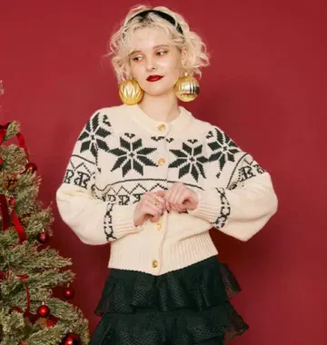 RANCLIC 노르딕 니트 가디건 아이보리