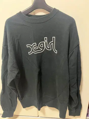 xgirl 블랙 오버 사이즈 맨투맨