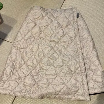 mont-bell 베이지 퍼플 다운 랩 스커트