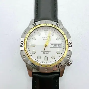 빈티지 작동품 카시오 다이버 카지키 남성용 손목시계 실버 레어