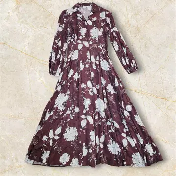 프레이 아이디 핀턱 플레어 원피스 꽃무늬