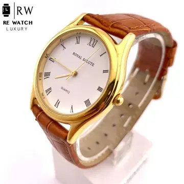 7-1611 ROYAL SALUTE 쿼츠 M0VT 손목시계 골드/브라