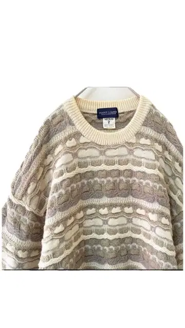 90s vintage 입체 편직 3D 울 니트 coogi type