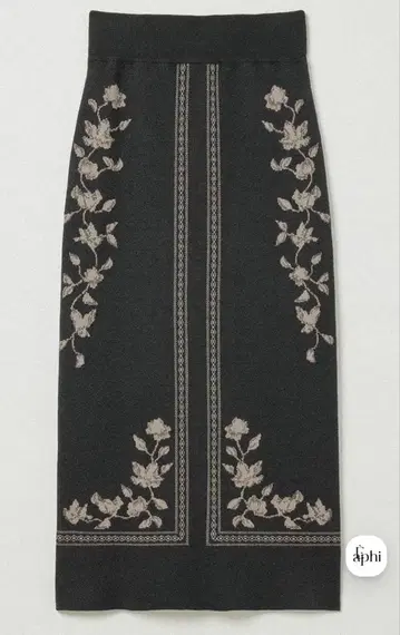 새상품 eaphi 스카프 모티브 니트 스커트 (차콜 S)