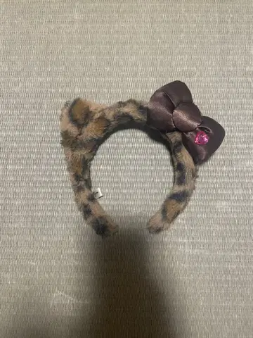 레오파드 무늬 고양이 귀 머리띠
