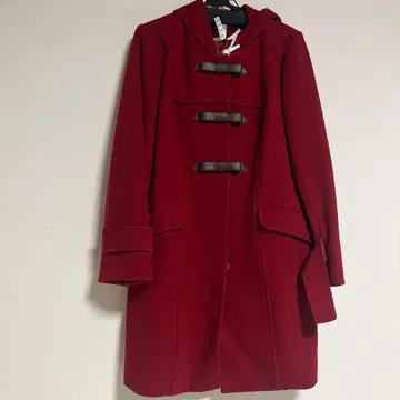 빨간색 더플 코트 후드 부착 로즈 티아라 46 빅 사이즈