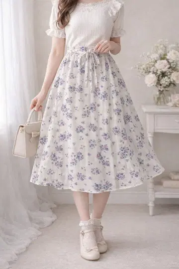 [새상품급] LODISPOTTO 팬지 패턴 스커트