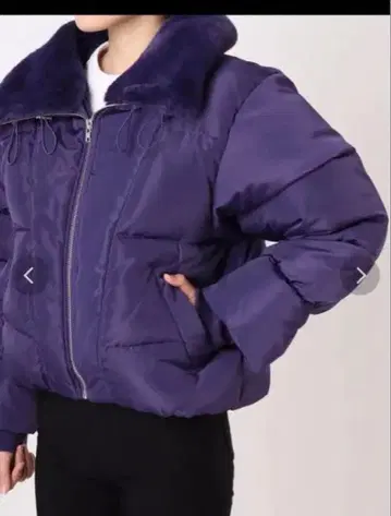 퍼 달린 퍼플 다운 자켓 F 사이즈